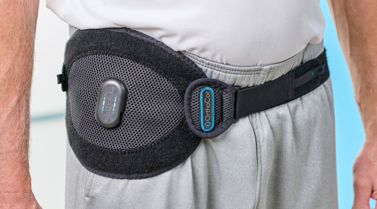 A person wearing a universal Active Systems brace to support their hip